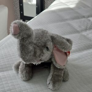 Ty Gray and Pink Elephant Plush Toy